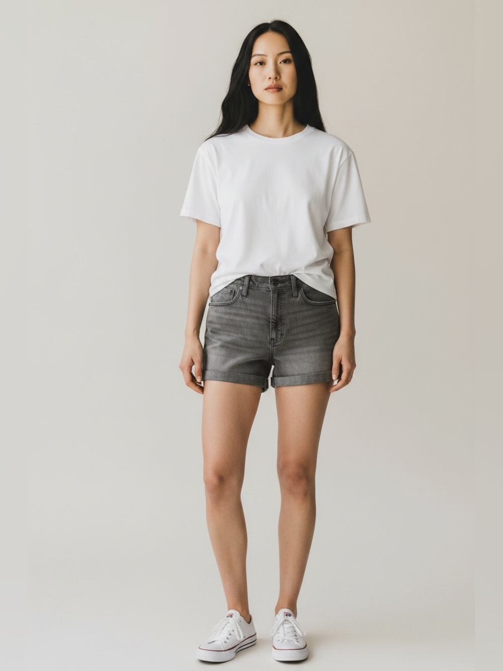 NWT Madewell Charcoal High Rise Denim Shorts Size 33